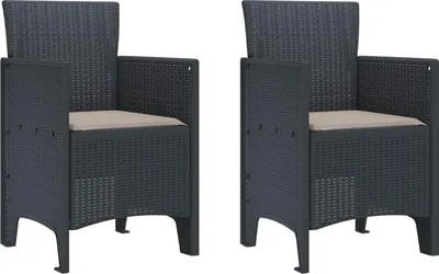 Produktbild von "2026 Promotion" Gartenstuhl 2 pcs Anthrazit 53x49x85 cm Polypropylen - Gartenstühle CC30485