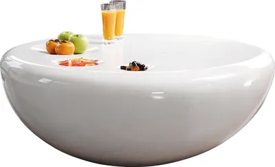 Produktbild von SalesFever Couchtisch Ø 100 cm rund | Hochglanz lackiert | Fiberglas | B 100 x T 100 x H 38 cm | weiß