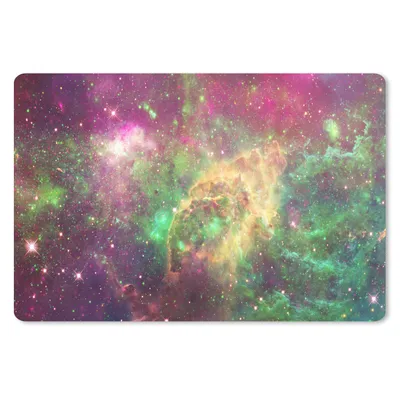 Produktbild von MuchoWow® Schreibtischunterlage Weltraum - Grün - Sterne 60x40 cm - XXL Mauspad - Großes Mauspad