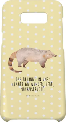 Produktbild von Mr. & Mrs. Panda Samsung Galaxy S8 plus Handyhülle  Nasenbär - Gelb Pastell - Geschenk, Nasenbären, Rüsselbär, Bär, Handy Case, Lustige Sprüche, Cover, Hülle