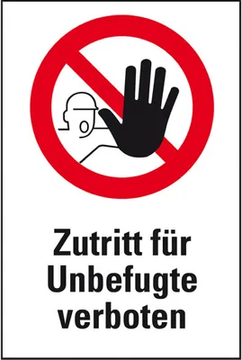 Produktbild von Dreifke® Verbots-Kombischild Zutritt für Unbefugte verboten, ASR/DIN, Alumini...