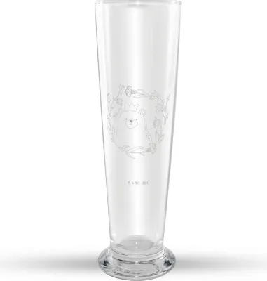 Produktbild von Mr. & Mrs. Panda Bierglas Bär Königin - Transparent - Geschenk, Muttertag, Mama, Mom, Bier Glas, Teddy, Ist Die Beste, Weißbierglas, Mutter, Weizenbier, Mr Mrs Weizenglas