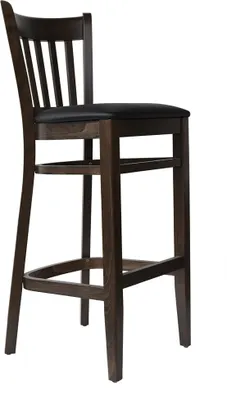 Produktbild von Barhocker Hocker Tresenhocker, Holz Buche Massivholz, Kunstleder braun H-78  Fertig montiert, Belastbarkeit 150 kg*TB002