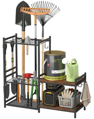 Imagen del producto de Organizador de herramientas de jardín con 3 niveles y ganchos