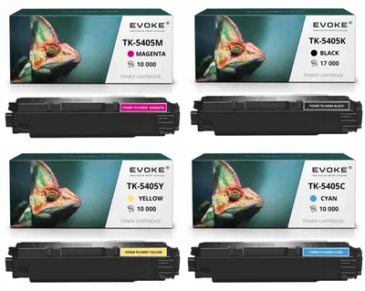 Obrázok produktu pre Kompatibilná tonera Evoke pre tlačiarne Kyocera TK-5405 TK5405, 4 ks (CMYK: čierna, azúrová, purpurová, žltá), výtlačnosť 47 000 strán, pre modely TASKalfa MA3500ci