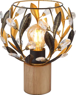 Image de Globo Lighting Lampe de table en bois brun, 1x E27
