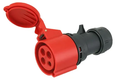Zdjęcie produktu dla Złącze ABL CEE, IP44, 32A, 4-biegunowe, 400V, 6h, czerwone K42S30