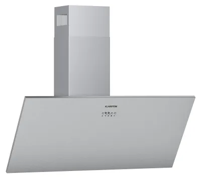 Obrázok produktu pre Klarstein Silver Lining - Digestor, EEK A, režim recirkulácie alebo odsávania, 3 stupne výkonu, dotykové ovládanie, šikmý digestor, nástenný digestor, 568 m³/h, 90 cm, strieborný