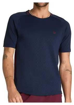 Productafbeelding van Wilson heren T-shirt, model "serve out tee", klassiek, marineblauw, maat L