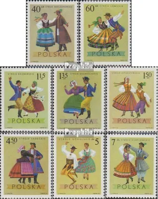 Produktbild von Briefmarken Polen 1969 Mi 1951-1958 (kompl.Ausg.) postfrisch Volkstrachten
