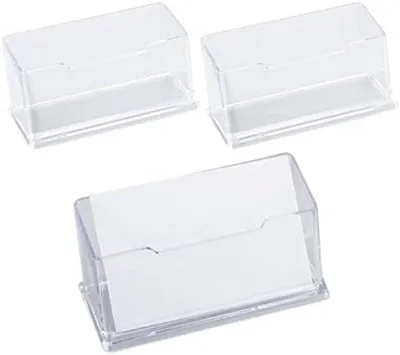 Produktbild von Set aus 3 Acryl-Visitekaartjeshaltern - Transluzenter Büro Organizer