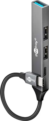 Obrázek produktu pro Goobay 74459 rozbočovač rozhraní USB 3.2 Gen 1 (3.1 Gen 1) Type-C 5000 Mbit/s Světle šedá