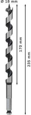 Obrázok produktu pre Bosch 2 608 597 631, Vŕtačka, špirálový vrták, rotácia vpravo, 1,8 cm, 235 mm, Pevné drevo, mäkké drevo