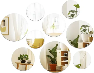 Produktbild von Selbstklebende Spiegelfliesen Acryl Spiegel Wandaufkleber 9 Stück
