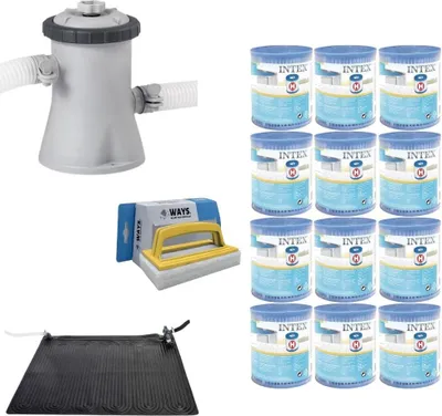 Produktbild von WAYS - Poolpflege - Poolheizung & Filterpumpe 1250 L/u & 12 Filter Typ H & WAYS Scheuerbürste