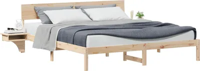 Produktbild von vidaXL Bettrahmen mit Kopfteil Braun 200 x 200 cm Massives Kiefernholz