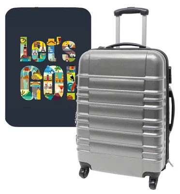 Productafbeelding van Kofferset met beschermtas, 64 x 45 x 28 cm, met 4 wielen