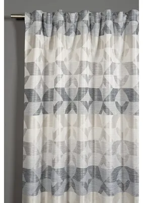 Obrázok produktu pre Gardinia šatka so záclonovou páskou, žakárový kosoštvorec striebornosivý 140 x 245