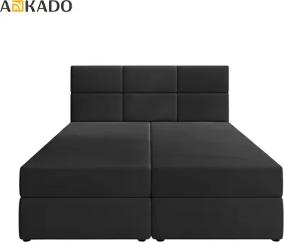 Produktbild von Boxspringbett - 160x200 - Dunkelgrau - mit Bettkästen - mit Matratze H3 und Topper - Komplett-Set - Polsterbett - Automatisches Ausklappen