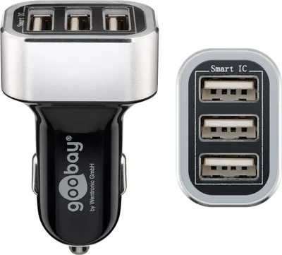 Produktbild von Goobay 44211, Auto, Zigarettenanzünder, 5 V, Schwarz, Silber