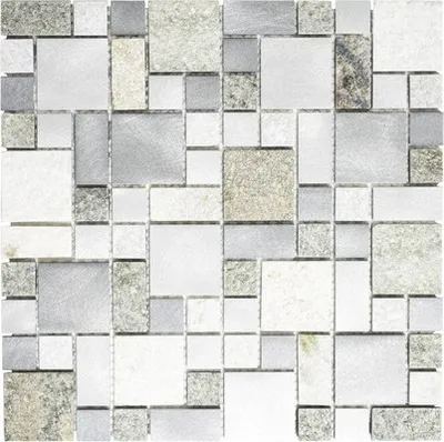Produktbild von Natursteinmosaik XSA 525 silber/grau 30x30 cm