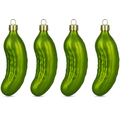 Produktbild von 4 Weihnachtskugeln Christbaumkugeln Christbaumschmuck Weihnachtsgurke Gurke