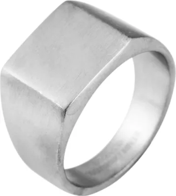Produktbild von Akzent Edelstahl Siegelring Ringgröße 54 silberfarben Uni gravurfähig
