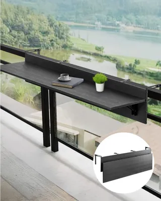 Image de Table de balcon suspendue Pliable - Table de balcon suspendue 1500x300mm - Table pliante pour balcon et terrasse