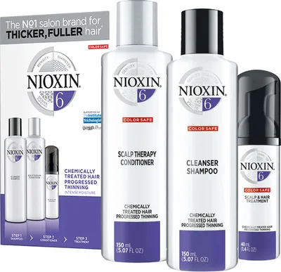 Produktbild von Nioxin System 6 Haarpflege-Set: Shampoo 150 ml, Conditioner 150 ml & Intensivkur 40 ml für kräftigeres und volles Haar