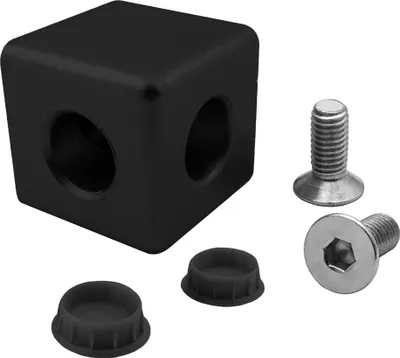 Produktbild von KLAK 40 - 2-Wege Würfelverbinder Eck-Verbinder Aluprofil 40x40 schwarz 1 Stück