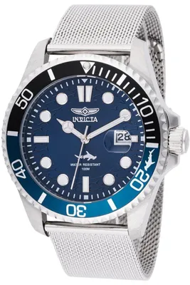 Produktbild von Invicta Pro Diver 47173 Herrenuhr - Quarzwerk - Edelstahl mit blauem Zifferblatt - 43 mm