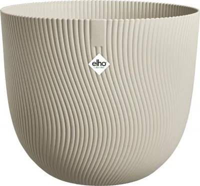 Produktbild von elho Sereh Rund 40 - Blumentopf für Innen und Außen - 100% Recyceltem Plastik - Ø 39.0 x H 33.3 cm - Beige/Pilzbeige