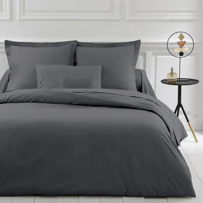 Produktbild von Bettwäsche Set 4-teilig - 220 x 240 cm + Spannbettlaken - 100% Baumwolle Dunkelgrau
