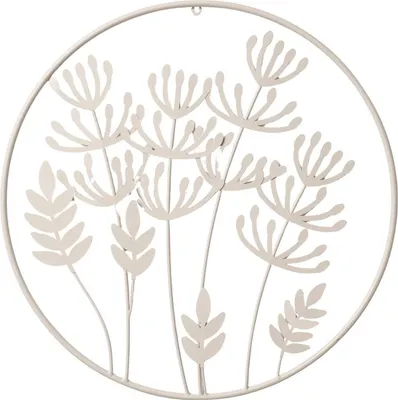 Produktbild von Wandobjekt - Ø 50 cm - Beige - Eisen - Zweigenmotive