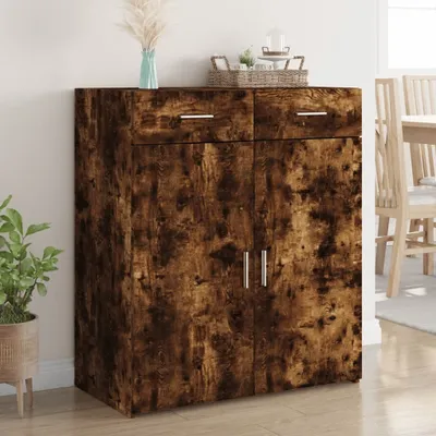 Image de vidaXL Sideboard chêne fumé 80x42,5x93 cm bois composite