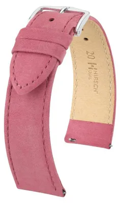 Produktbild von Hirsch Osiris Nubuk Dunkelrosa Kalbledruck Damenarmband 22 mm 03433060-2-22