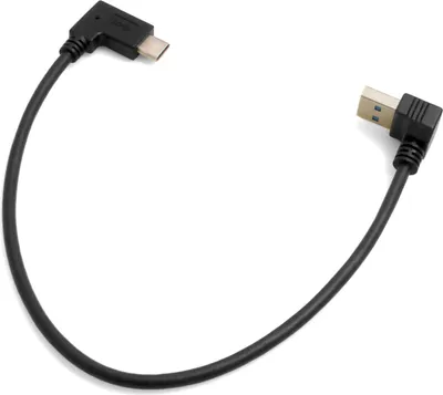 Produktbild von System-S USB Kabel Typ A 3.0 Aufwärtswinkel zu USB Typ C 3.1 gewinkelt 28 cm