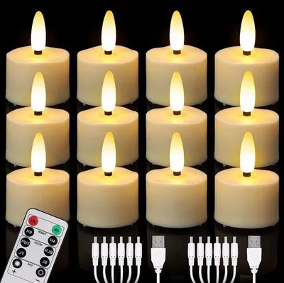 Immagine prodotto di Lampade elettriche a LED con timer e telecomando - Luce bianca calda dimmerabile - Ø 4 x 55 cm - per la decorazione della casa