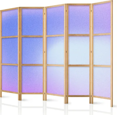 Produktbild von 5-teiliger Einseitiger Vlies Japanischer Paravent - Heather Mist - Delicate Gradient Composed of Various Shades of Violet. 225x172 cm Muster f-B-10156-bh-b