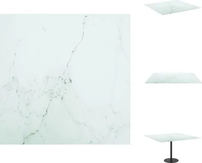 Obrázok produktu pre vidaXL Stolová doska biela 70x70 cm 6 mm tvrdené sklo mramorového vzhľadu - Stolové dosky