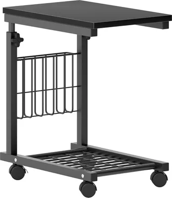 Immagine prodotto di Tavolino per computer portatili 48x30cm regolabile in altezza con rotelle e vano portaoggetti