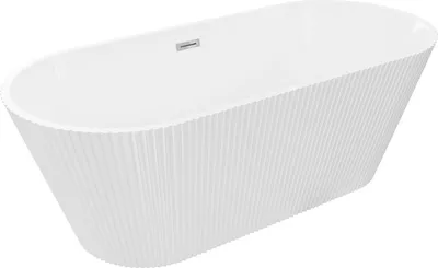 Immagine prodotto di Mexen Yara vasca da bagno indipendente rigata 170 x 75 cm, bianca, troppopieno cromato - 52861707500-01