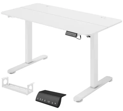 Produktbild von Stehpult höhenverstellbarer Computertisch Schreibtisch, 140 cm x 70 cm x 116 cm, Weiß