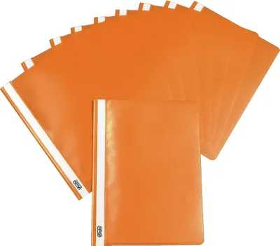 Obrázok produktu pre Záložky do rýchlozávitných zaraďovačov A4 z PP, oranžové, balenie po 10 kusoch