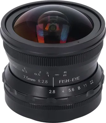 Obrázek produktu pro Průmyslový širokoúhlý objektiv, ohnisková vzdálenost 7,5 mm, F2,8, vysoké rozlišení, M42, manuální zaostřování