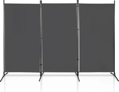 Produktbild von Fiqops Paravent Outdoor Raumteiler Garten Spanische Wand Trennwand Raumtrenner 3 teilig Anthrazit