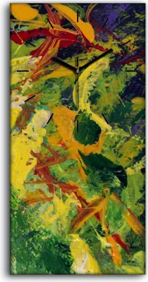 Produktbild von Wanduhr Uhr Wandbild Leinwand Geräuschlos 30x60 Malerei Abstrakte Kunst Blumen - schwarze Hände