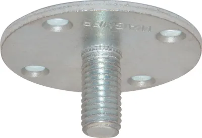 Produktbild von WAGNER Anschraubplatte RUND mit TENO kombinierbar - Ø 50 x 25 mm, Gewinde M10 x 21 mm, Stahl verzinkt 3 mm - 12395001