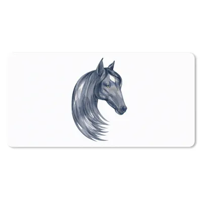 Produktbild von MuchoWow® Mauspad Mousepad Pferd - Aquarell - Schwarz - Mädchen - Kinder - Mädchen 60x30 cm - Mousepads - Maus Mat - Pad - Mausunterlage - Nachhaltig
