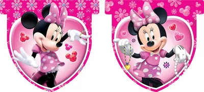 Produktbild von Minnie Maus Wimpelkette aus Kunststoff Folie für Kindergeburtstag Party Dekoration ca. 3 m